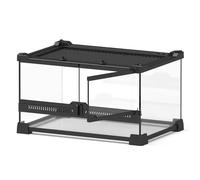 Audhnsgt Boîte D'Élevage en Acier et Verre de Protection pour Animaux de Compagnie, Amphibie, Grimpeur, Lézard, Double Porte, Aménagement Paysager de Forêt Tropicale