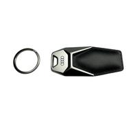Audi 3181900600 brelok do kluczy z Logo, metalowy, skórzany, Czarny/srebrny, Taille Unique