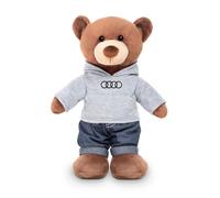 Audi 3202500100 Ours en Peluche, 42 cm, avec Anneaux, avec Logo, Mascotte, Marron