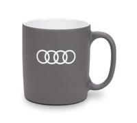 Audi 3292500500 Tasse à café en porcelaine avec logo Audi Anneaux Gris