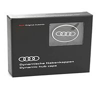 Audi 4M8071006A Lot de 4 Cache-moyeux dynamiques Noir/argenté