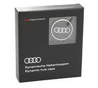 Audi 4M8071006A Lot de 4 Cache-moyeux dynamiques Noir/argenté