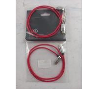 Audi 8S0051435S Câble de charge USB-C vers USB-C, Lightning vers USB-C, câble de raccordement coudé rouge
