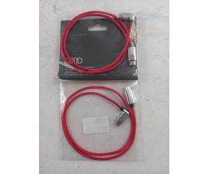 Audi 8S0051435S Câble de charge USB-C vers USB-C, Lightning vers USB-C, câble de raccordement coudé rouge