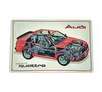 Audi A8-8985 Plaque métallique Sport Quattro 3D en tôle d'acier, section transversale du véhicule