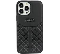 Audi AU-TPUPCIP13PM-Q8/D1-BK Étui en cuir véritable pour iPhone 13 Pro Max 6,7" Noir