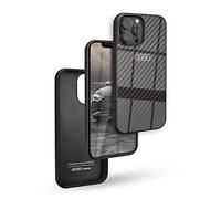 Audi AU-TPUPCIP13PM-R8/D2-BK Coque de protection rigide en fibre de carbone pour iPhone 13 Pro Max 6,7" Noir