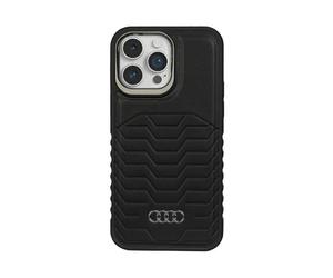 Audi AU-TPUPCMIP14PM-GT/D3-BK Étui en cuir synthétique MagSafe, noir - iPhone 14 Pro Max