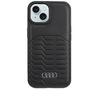 Audi AU-TPUPCMIP15-GT/D3-BK Étui en Cuir synthétique pour iPhone 15/14/13 6,1 Pouces Noir