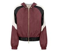 Audi Blouson coupe-vent pour femme, bordeaux/noir, taille S, 100% polyester recyclé, manches chauve-souris, capuche réglable