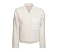 Audi Blouson pour femme, crème, taille S, 70% polyester, 23% viscose, 7% élasthanne, détails satinés, col montant