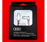 Audi Câble De Charge USB-C Vers Micro-USB Rouge 60 cm A3 A4 A5 A6 8S0051435J