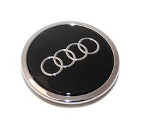 Audi Cabochon d'enjoliveur d'origine, Tuning, pour Jantes en Aluminium, Noir Brillant