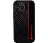 Audi Coque de protection de sport - Compatible avec iPhone 13 Pro Max - Absorbe les chocs avec carbone - Avec découpes précises pour l'appareil photo, les ports et les boutons - Noir avec détails