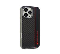 Audi Coque de Protection pour Le Sport - Compatible avec iPhone 16 Pro Max - Coque Absorbant Les Chocs - avec découpes précises pour l'appareil Photo, Les Ports et Les Boutons - Noir avec détails