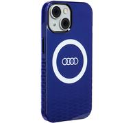 Coque rigide Audi IML MagSafe grand logo bleu marine pour iPhone 15