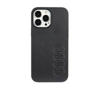 Audi Coque rigide en éco-cuir et TPU pour iPhone 13 Pro Max 6,7'' - Noir, logo en relief
