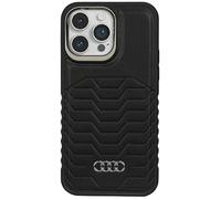 Audi Étui en Cuir synthétique pour iPhone 15 Pro Max 6,7" Noir hardcase AU-TPUPCMIP15PM-GT/D3-BK