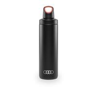 Audi Gourde Isotherme avec Logo à Anneaux Noir 600 ml en Acier Inoxydable 3292400600
