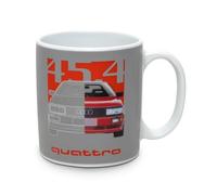 Audi Quattro 45.4 3292500700 Tasse à café en porcelaine Gris/rouge