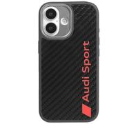 Audi R8 Coque en fibre de carbone compatible avec MagSafe pour iPhone 17 (noir)