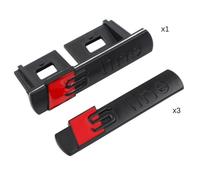 Audi S Line Grill Noir Matt +3 Emblem Logo Stickers Noir Matt Aufkleber S Q A 1 3 4 5 6 7 Sline badge