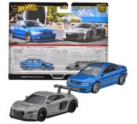 Hot Wheels - Jouet Culture automobile haut de gamme Real Riders (Audi 54 Quattro & Audi R8 LMS)