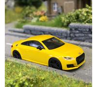 Herpa Maquette Voiture Audi TT Coupé, Jaune Vegas/Noir, echelle 1/87, Model Allemand, pièce de Collection, Figurine Plastique