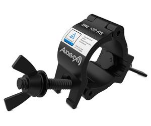 Audibax ACP-4852100BK - Clamp de Fixation d'un Diamètre de 48 à 52 mm - Crochet de Fixation avec une Charge Maximale de 100 kg - Pince pour Éclairage de Scène - Pince pour Fixation de Tête Mobile