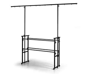 Audibax DS10 - Traverse Disco Light Stand - T-Bar Réglable en Hauteur de 211 à 251 cm - Support d'Éclairage avec 11 Points de Fixation de la Lumière - Pieds en Caoutchouc Antidérapants