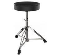 Audibax DT10 - Tabouret de Batterie - Réglable en Hauteur - Siège de Batterie Rembourré - Forme Tripode avec Pieds Antidérapants - Siège Circulaire en Cuir Synthétique