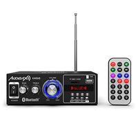 Audibax Kansas - Amplificateur Audio HiFi - Connexion Bluetooth - Puissance 40W + 40W - Entrées Microphone, SD et USB - Amplificateur HiFi Stéréo avec Lecteur MP3 et Radio FM