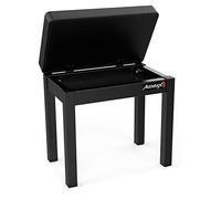 Audibax KB200B - Tabouret de Piano ou de Clavier - Tabouret de Clavier Rembourré en Mousse - Hauteur 49 cm - Banc de Piano avec Espace de Rangement - Robuste et Léger