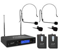 Audibax Missouri 2500-1 - Système de Microphones sans Fil VHF à Deux Lames - Microphones sans Fil Madonna à Fréquence A - Système avec Indicateurs RF/AF - Connecteurs de Sortie XLR et Auxiliaires
