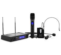 Audibax Missouri 3000 - Système de Microphones VHF sans Fil à Deux Lavallières - Microphones sans Fil pour Casque et Lavallières - Système d'Indicateurs RF/AF - Connecteurs de Sortie XLR et AUX