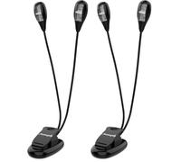 Audibax Niza 4 - Lampe Double Pupitre - Lampe pour Partitions Alimentée par Batterie - Réglage Individuel de l'Intensité - Connectivité Filaire AC/DC - Lampe de Piano pour le Soin des Yeux (Lot de 2)