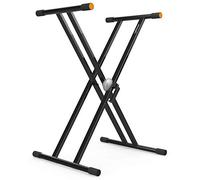 Audibax Onyx 130 Plus Black - Support Double Ciseaux pour Clavier - Support pour Clavier de Musique Électronique - Système de Réglage à Rotule à Verrouillage Facile - Charge Maximale 65 kg