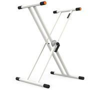 Audibax Onyx 130 Plus White - Support Double Ciseaux pour Clavier - Support pour Clavier de Musique Électronique - Système de Réglage à Rotule à Verrouillage Facile - Charge Maximale 65 kg