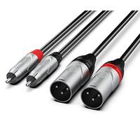 Audibax Pro Cable 2 XLR Macho a 2 RCA 1.5 Metros Negro