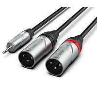 Audibax Pro Cable 2 XLR Macho a Minijack Stereo 3 Metros Negro