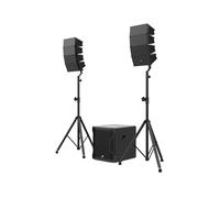Audibax Seattle 500 - Ensemble d'Enceintes Stéréo pour Système de Sonorisation - Réseau de Lignes Compact - Colonnes Actives - Puissance du Caisson de Basses 300W RMS et Enceintes 100W + 100W RMS
