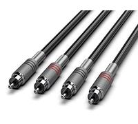 Audibax Silver Cable 2 RCA a 2 RCA Stereo 1.5 Metros Negro