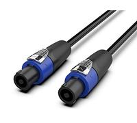 Audibax Silver Câble Speakon vers Speakon - Connecteurs Speakon de Qualité - Longueur 20 Mètres - Nombre de Broches 1 - Revêtement PVC Très Durable - Isolation Maximale - Diamètre 6 mm