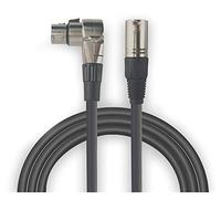 Audibax Silver Cable XLR Macho - XLR Hembra Acodado 50 cm Negro