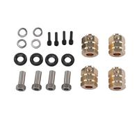 Audiencia 4 piezas RC coche rueda hex Hub extensión 15mm latón rueda espaciador hex Hub Drive adaptador, mecanizado CNC preciso, para 1/10 RC coche (15mm)