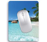 Audimi Petit Tapis de Souris 15x20cm, Mini Tapis de Souris Ultra épais pour Ordinateur Portable sans Fil Souris Bureau à Domicile Voyage, Portable et Lavable été Plage