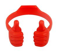 Audinpu Support de téléphone Portable Thumbs Up, Support de téléphone réglable Universel téléphone Portable et Tablette lit Bureau Support de Berceau de visionnage de Film (Rouge)