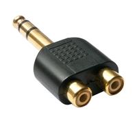Audio-Adapter. 2x RCA female an 6.3.00mm male