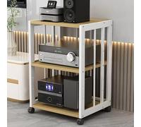 Audio Bianco3Tier Support d'angle réglable pour lecteur DVD et amplificateur Meuble de rangement multimédia moderne pour home cinéma et accessoires multimédia