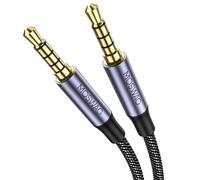 Audio Cable 1 m 3.5 mm Male to Male Audio Cable Auxiliary Stereo Cable 4 Pin Extra Cable for Headphones,PS4,Smartphone,Tablet,Headset,PC,Laptop and More